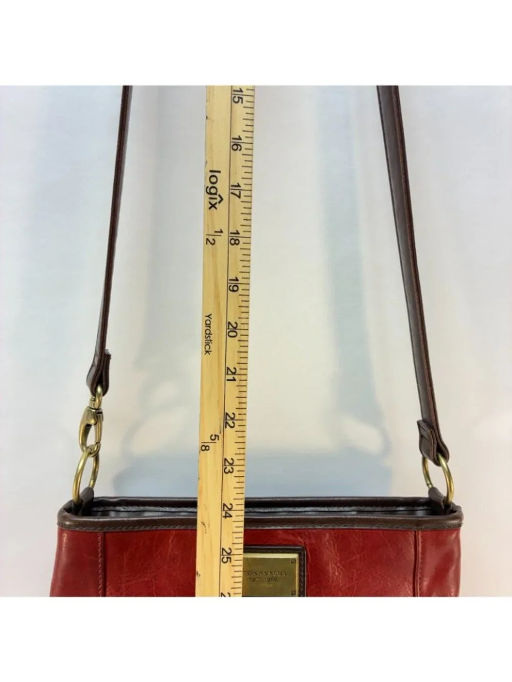 Vintage Tignanello Leather Red/Brown Crossbody Leather Handbag